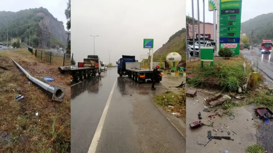 Direksiyon hakimiyetini kaybetti, direğe çarptı..