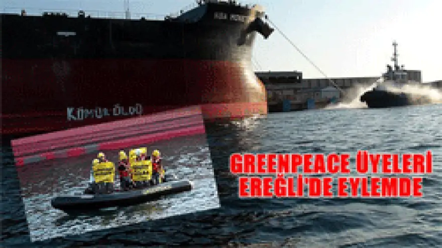 GREENPEACE ÜYELERİ EREĞLİ'DE EYLEM'DE