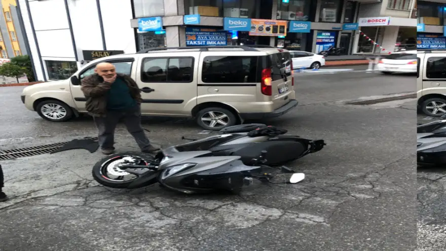 Motosiklet devrildi: 1 Yaralı