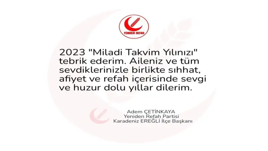 Yeni yılınızı kutlar, sağlıklı ve mutlu bir yaşam diler