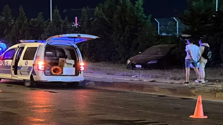 Çimenlik alana uçtu...