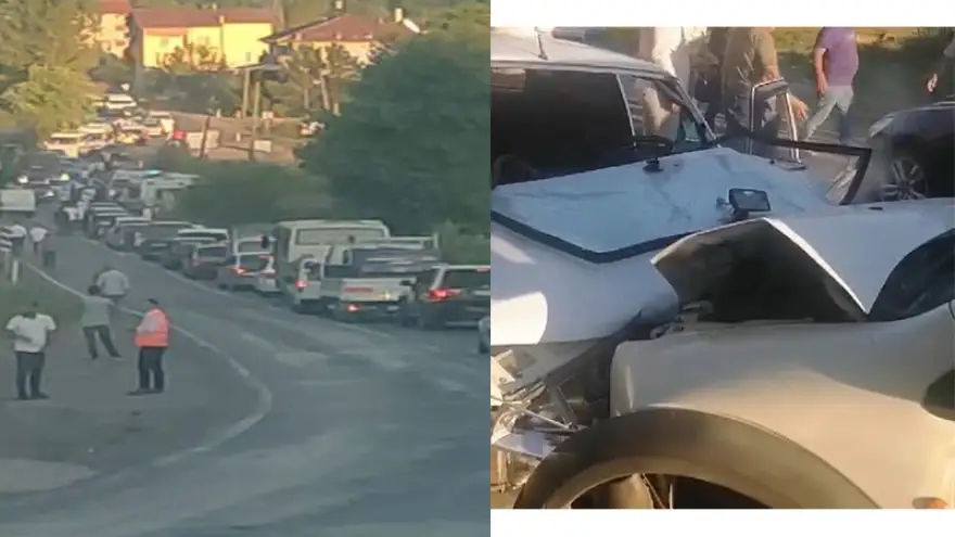 Ereğli'de 3 aracın karıştığı trafik kazasında 2 kişi yaralandı