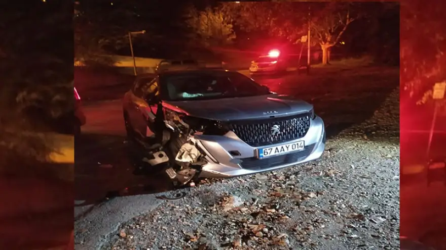 Alkollü sürücü, aydınlatma direğine çarparak durabildi...