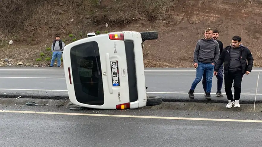 Takla atarak yoldan çıktı…