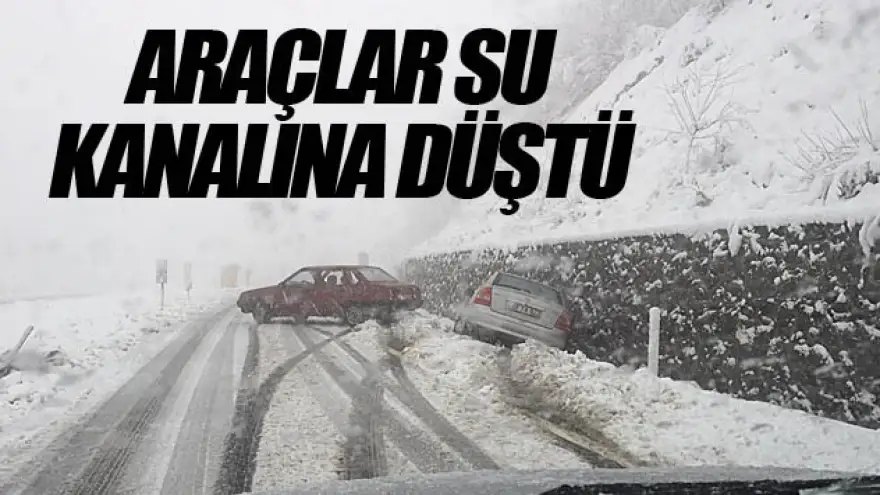 ARAÇLAR SU KANALINA DÜŞTÜ